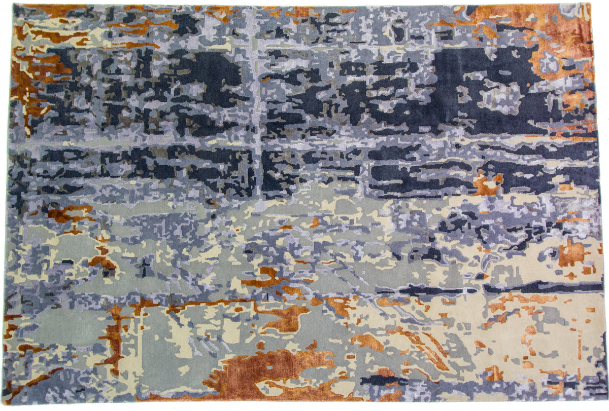 Modern Indian Hand-Knotted Area Rug
