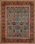 Blue & Rust Garden Design Rug 8'0" x 9'9"