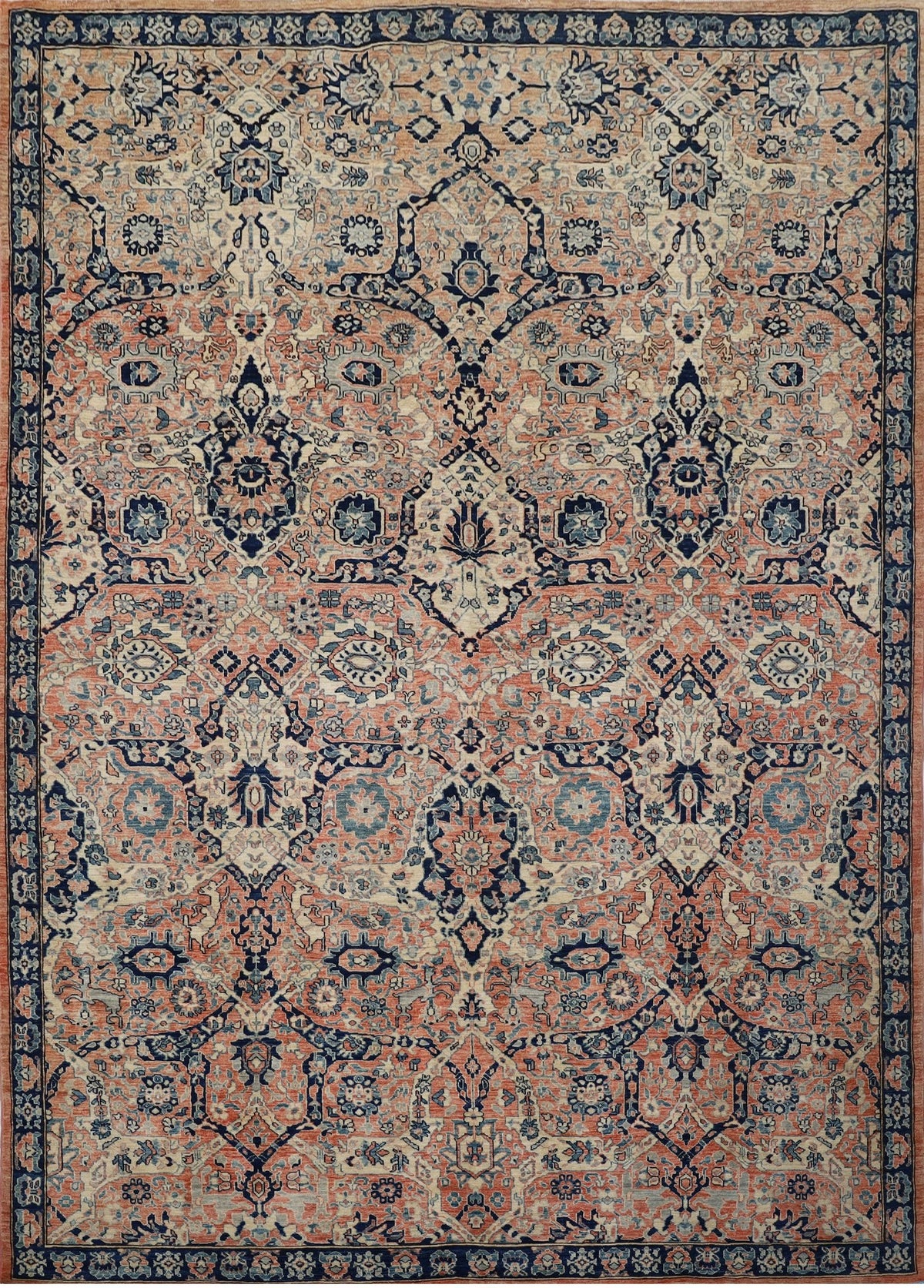 Dusty Rose & Navy Allover Rug 8'7" x 11'11"