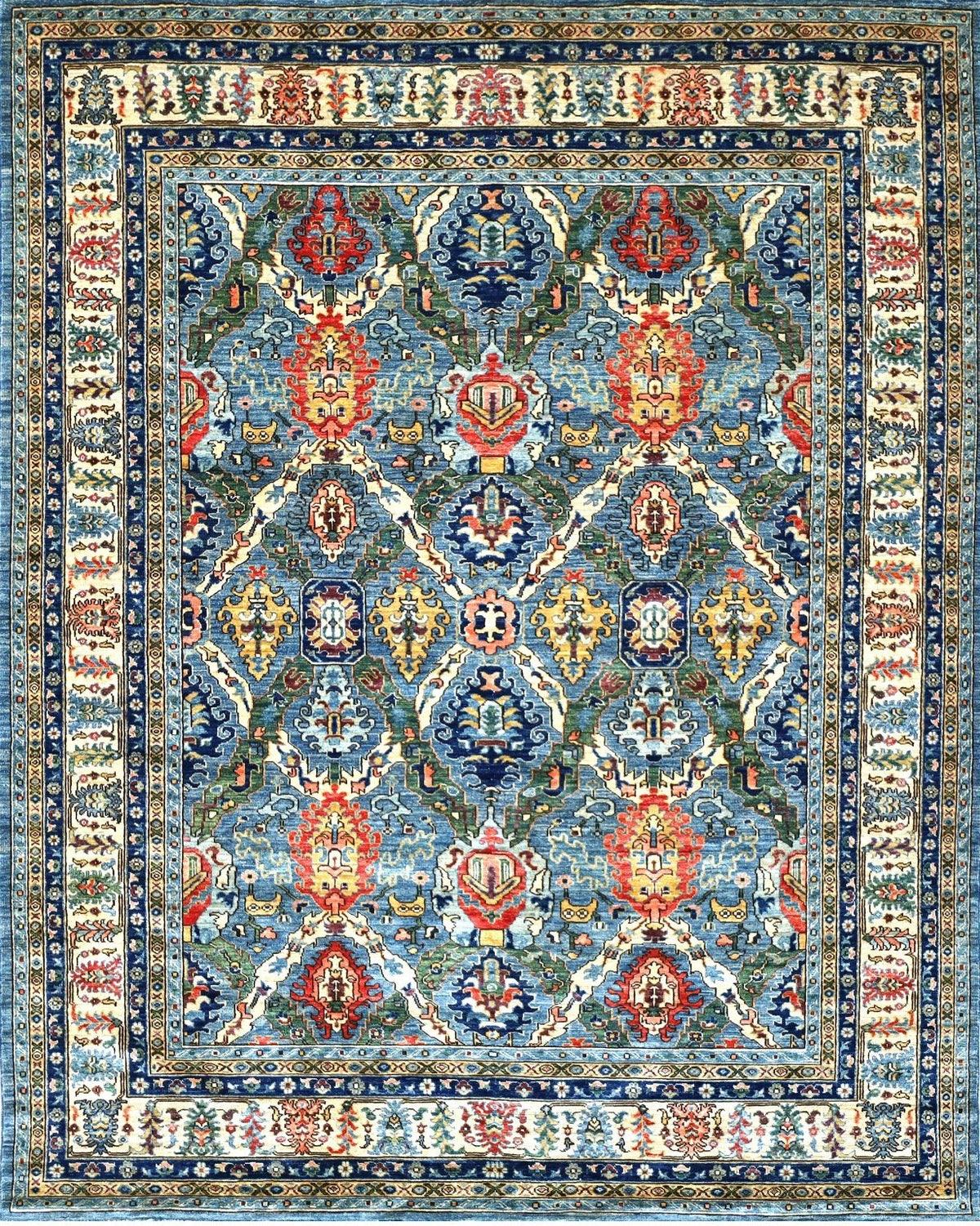 Sky Blue Lattice Rug 7'9" x 10'0"