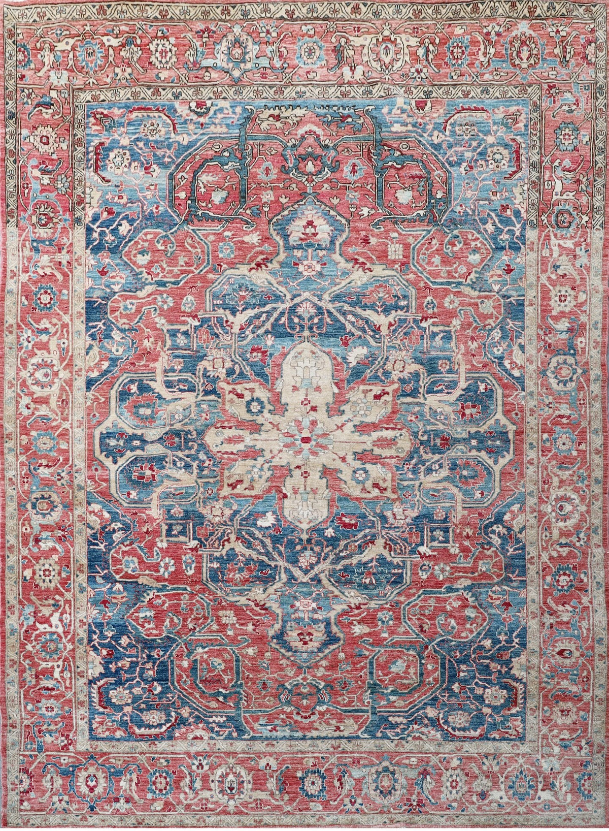 Rose & Indigo Heriz-Style Medallion Rug 9'0" x 12'2"