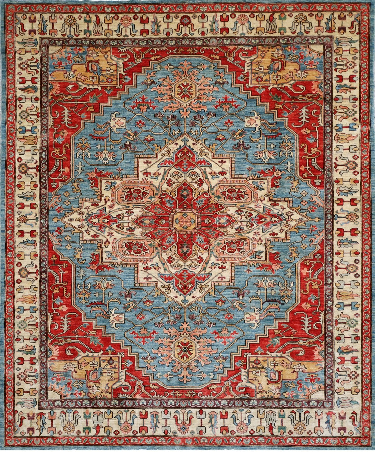 Light Blue & Red Medallion Rug 8'3" x 10'0"