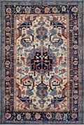 Ivory & Navy Heriz-Style Rug 6'8" x 9'10"