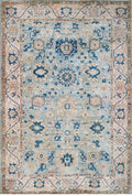 Pale Aqua Vintage-Wash Rug 4'1" x 6'0"
