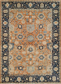 Burnt Orange & Navy Rug 5'1" x 6'10"