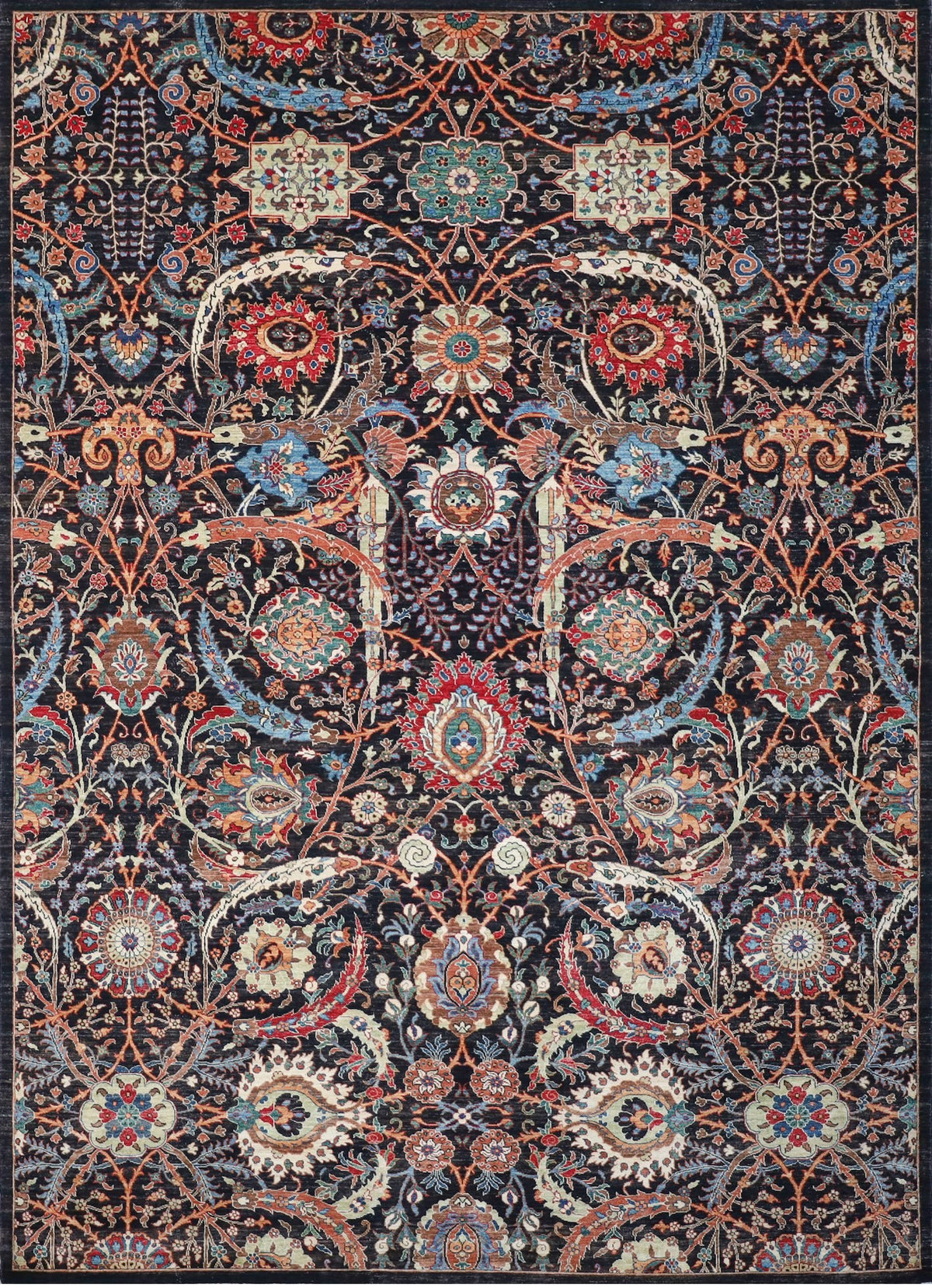 Charcoal Floral Allover Rug 10'1" x 13'9"