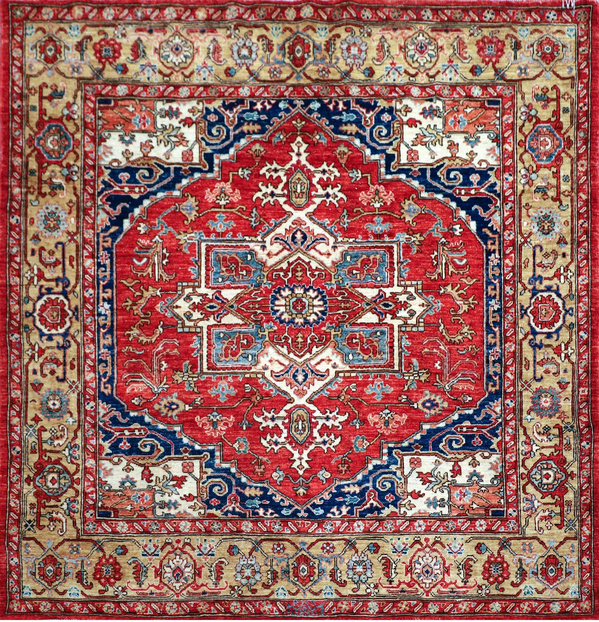 Red & Navy Medallion Rug 5'8" x 6'0"
