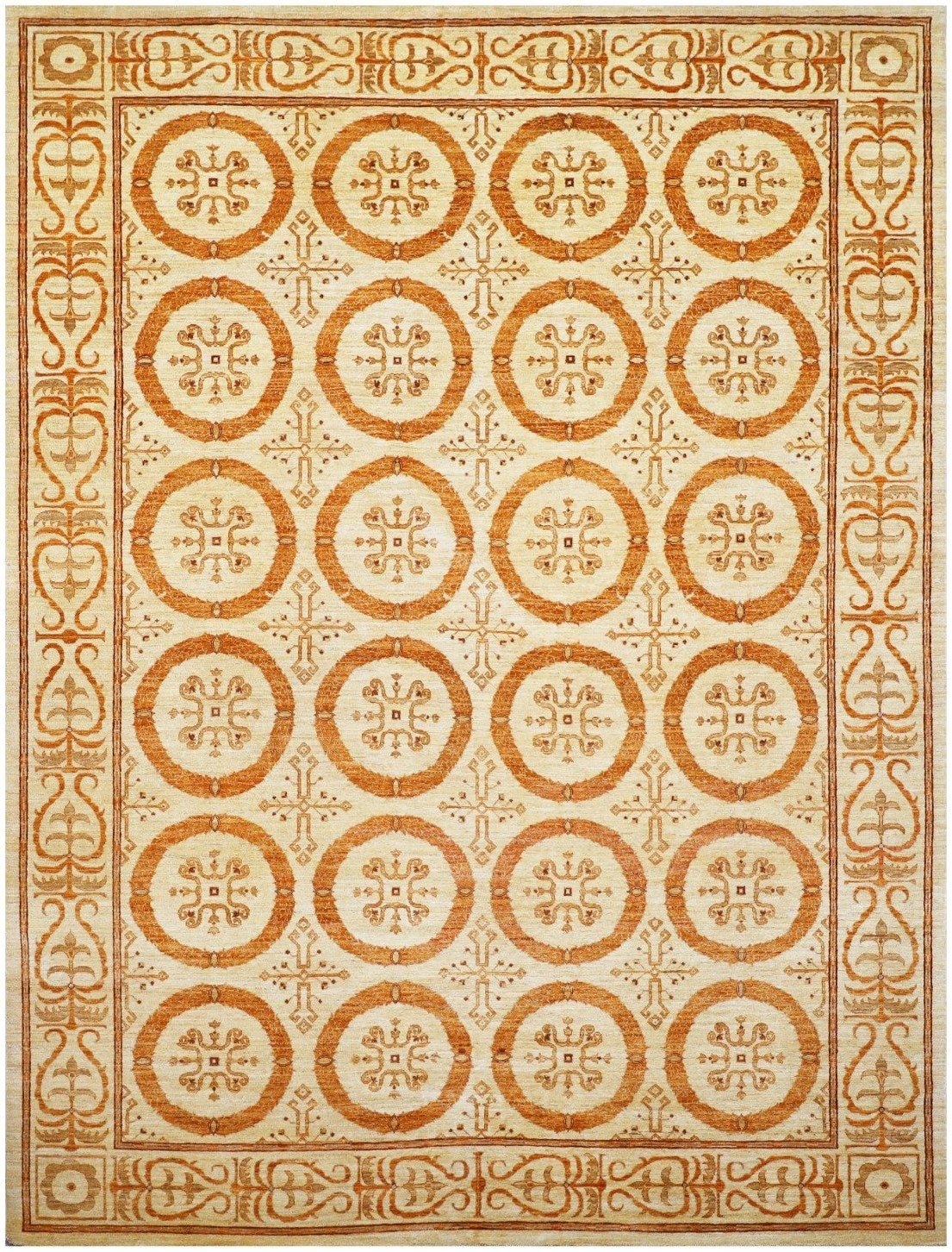 Gold & Ivory Roundel Rug 8'11" x 11'9"