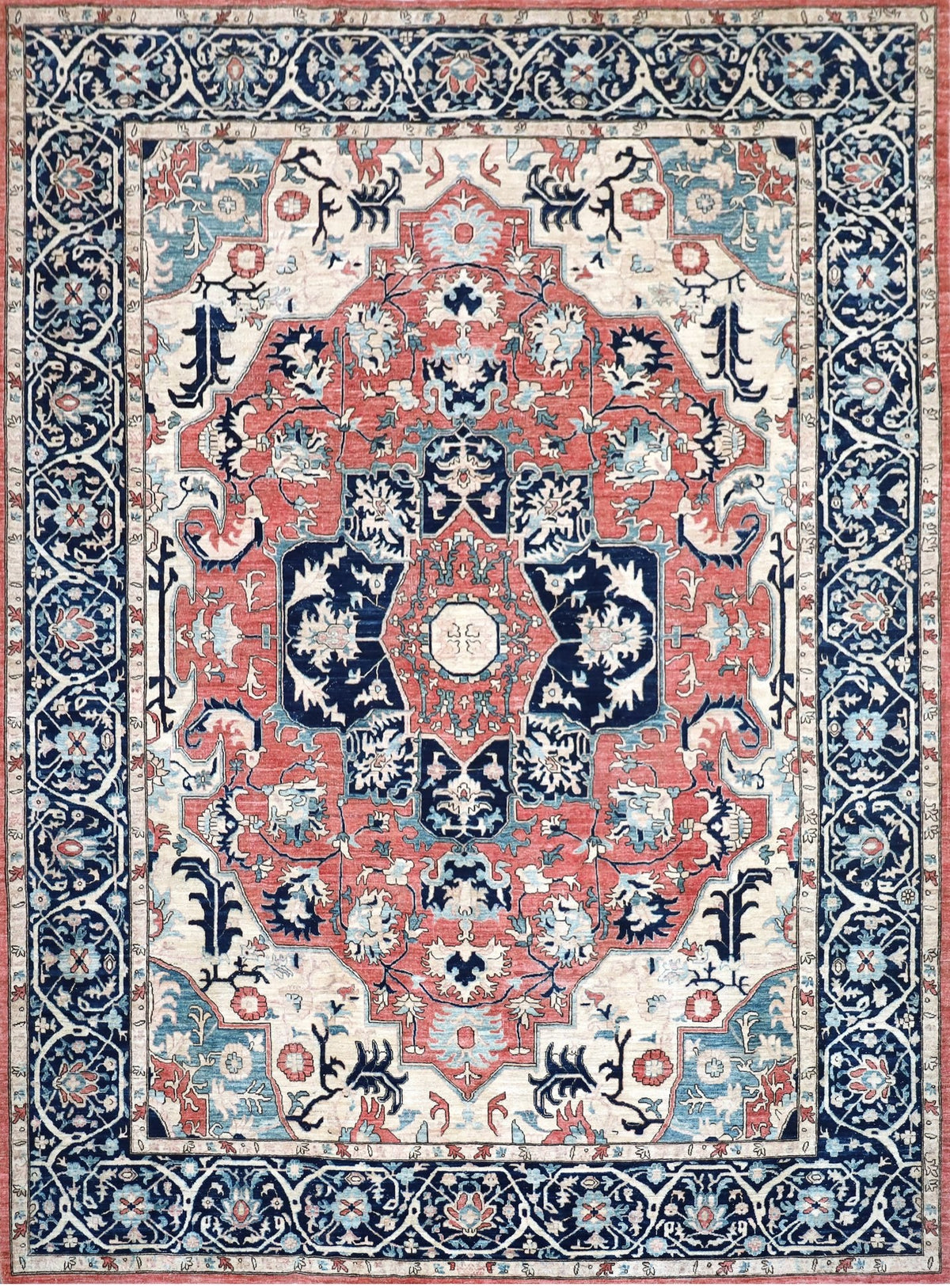 Rose & Navy Medallion Rug 10'2" x 13'6"