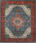 Blue & Ivory Medallion Rug 8'0" x 10'5"