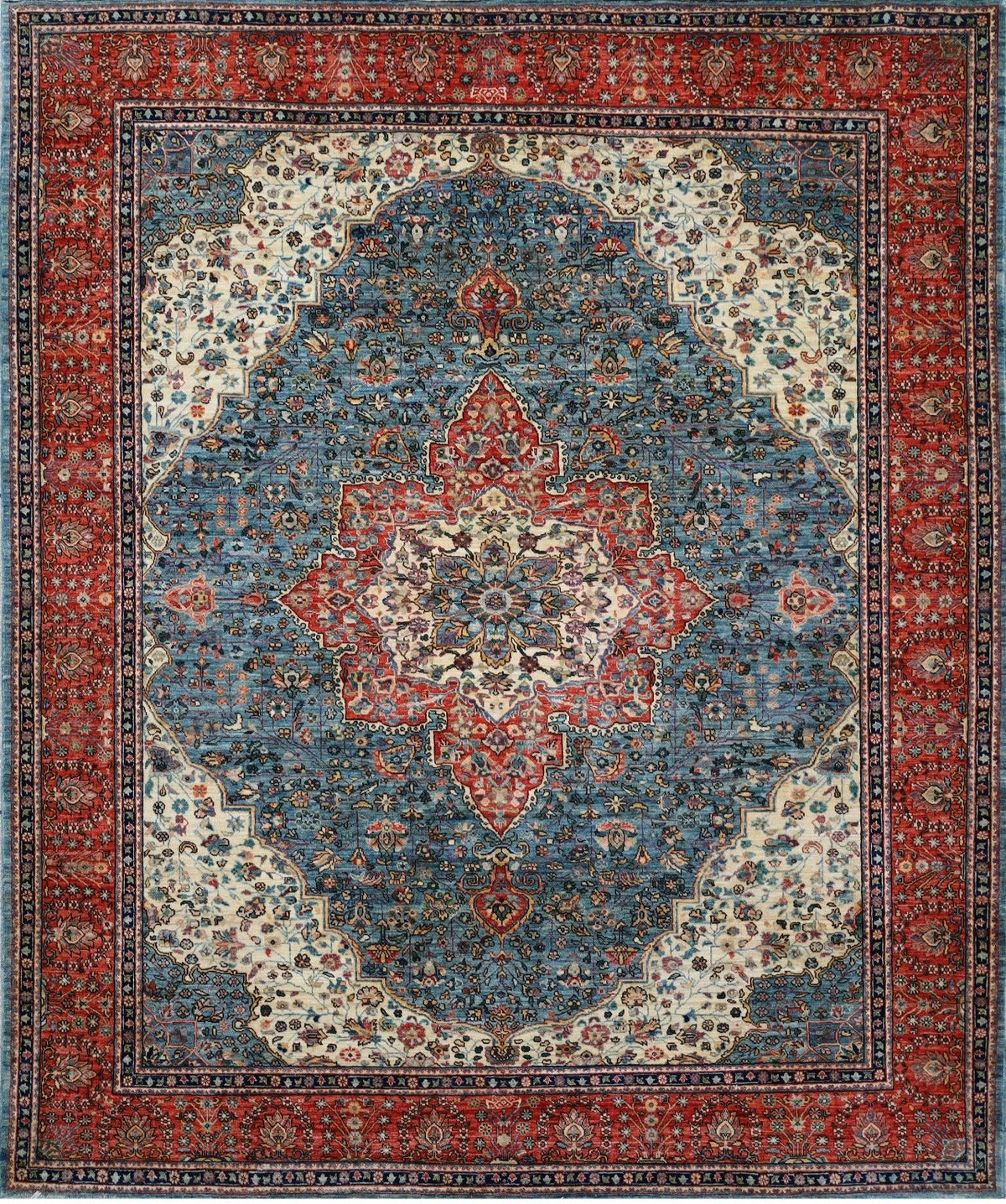 Blue & Ivory Medallion Rug 8'0" x 10'5"