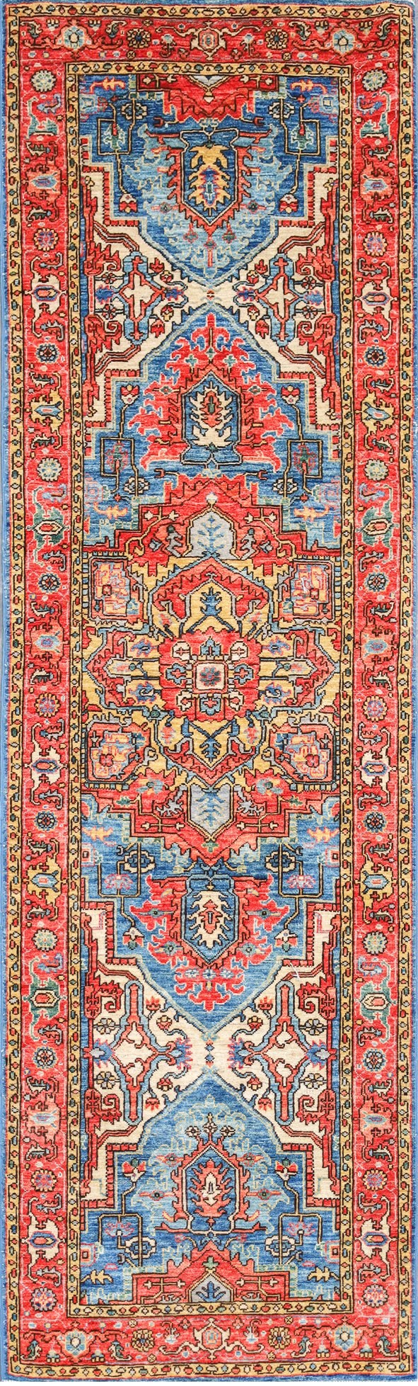 Red & Blue Medallion Runner 3'0" x 9'10"