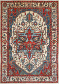 Ivory & Red Heriz-Style Rug 6'9" x 9'6"