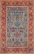 Blue & Coral Garden Design Rug 6'1" x 9'0"
