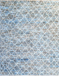 Blue & Gray Moroccan Lattice Rug 13'0" x 17'6"