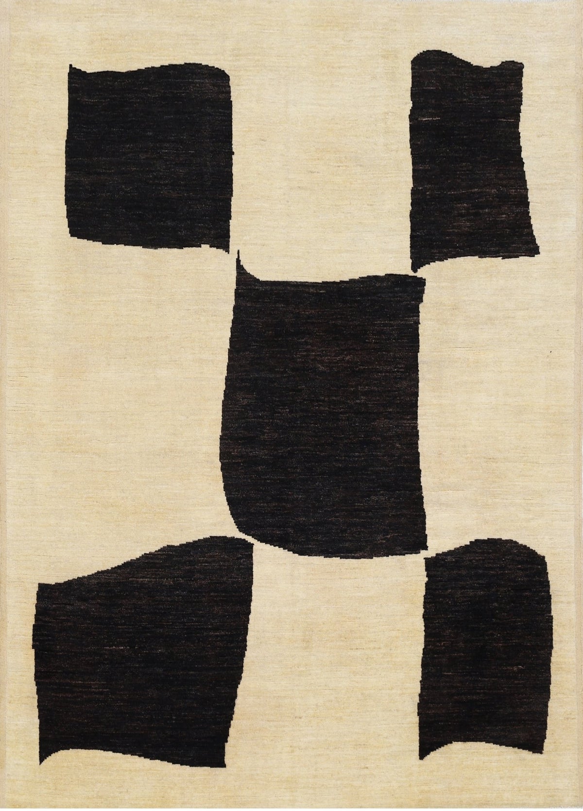 Ivory & Black Abstract Rug 8'7" x 11'9"