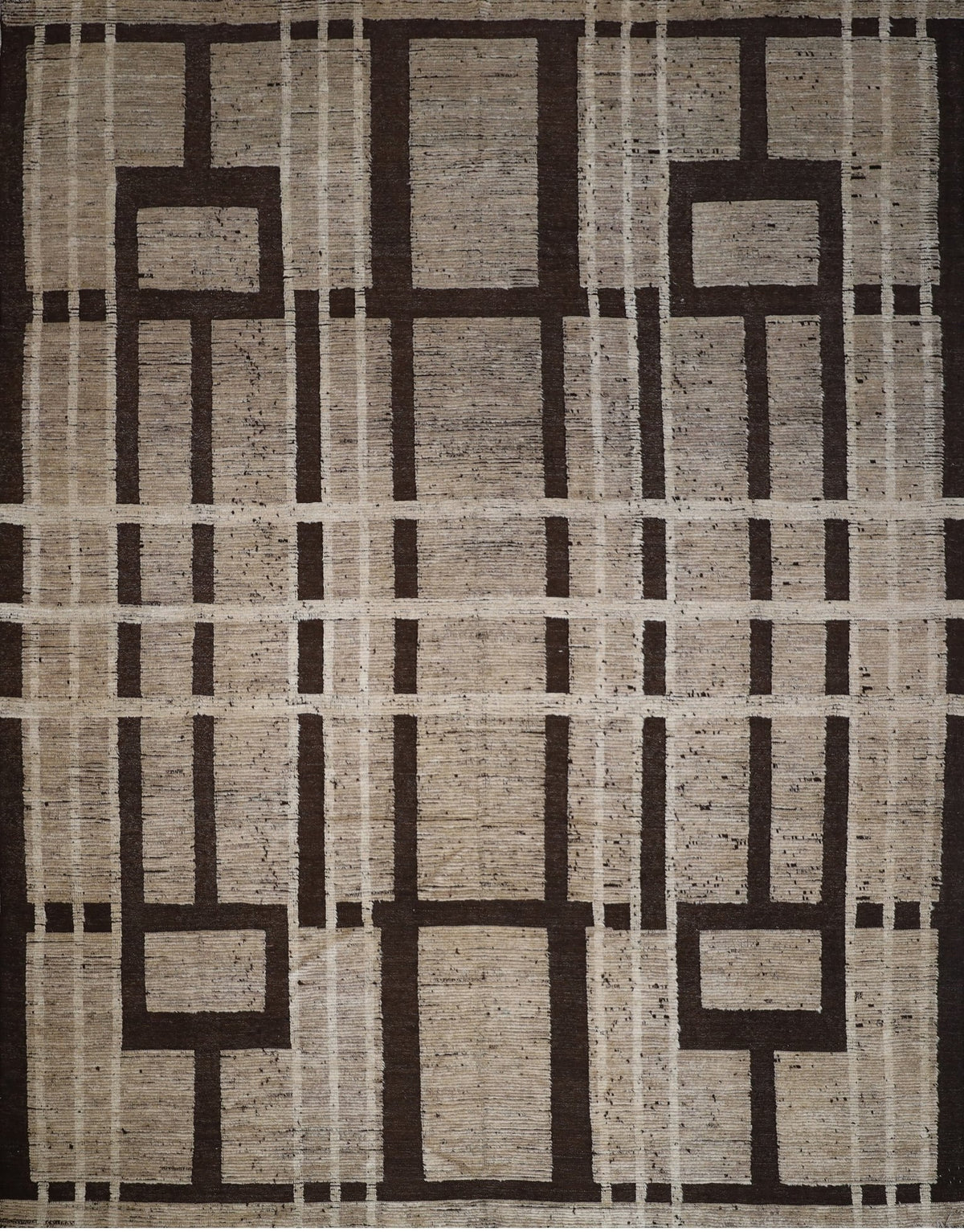 Gray & Espresso Moroccan Grid Rug 9'8" x 12'0"