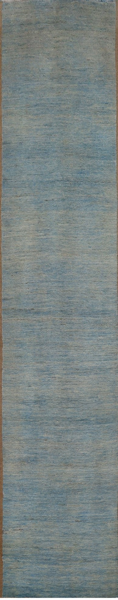Blue Solid Moroccan Runner 2'9" x 14'0"