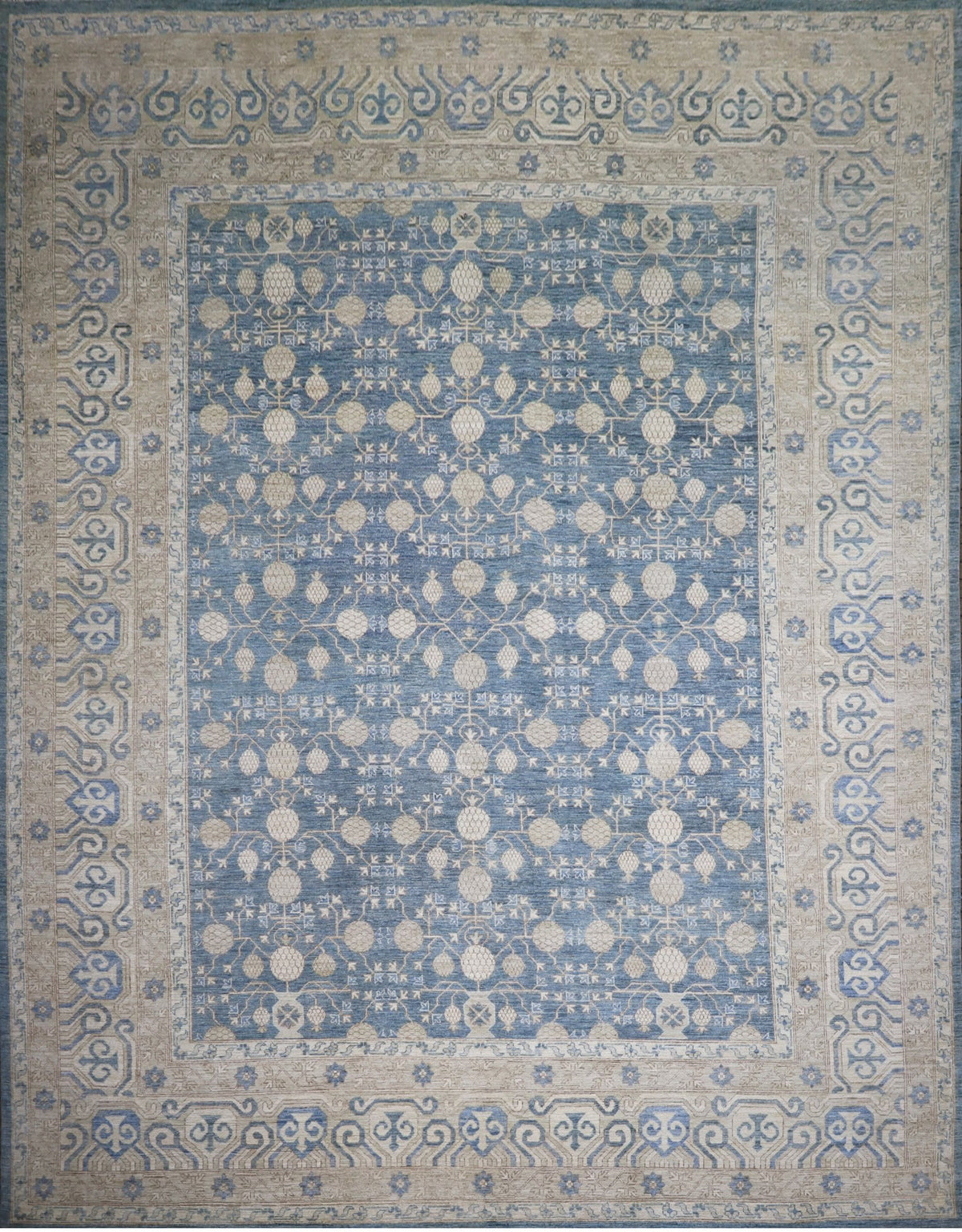 Blue & Sand Khotan Rug 11'10" x 14'10"