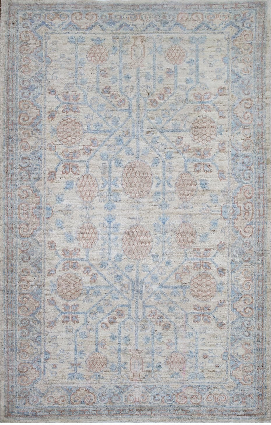 Ivory & Rust Khotan Rug 3'0" x 4'8"