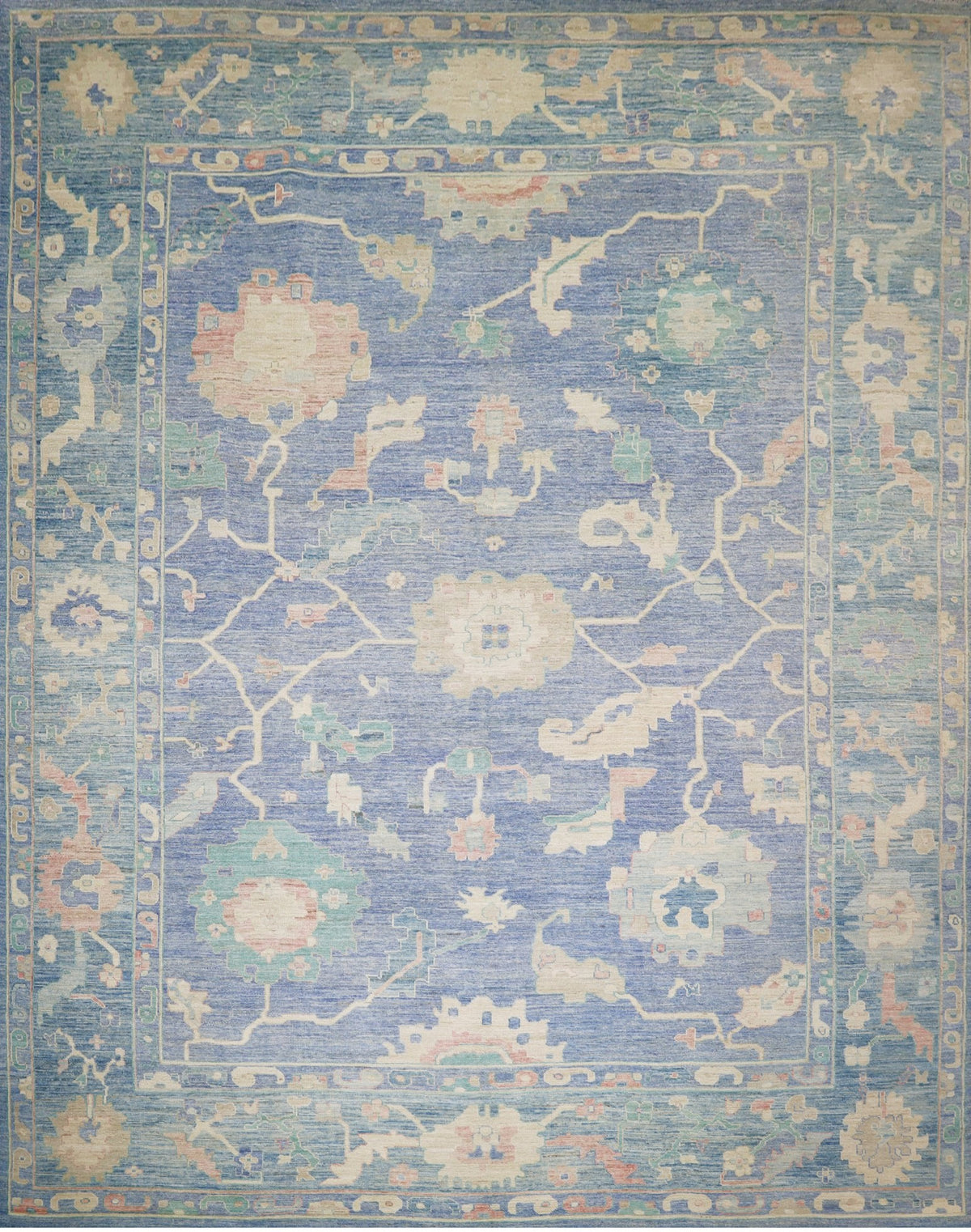 Periwinkle & Green Oushak Rug 11'8" x 14'9"