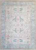 Ivory & Aqua Oushak Rug 9'9" x 13'4"