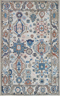 Ivory & Blue Tribal Rug 3'9" x 6'2"