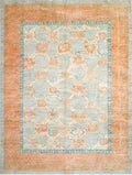 Orange & Aqua Oushak Rug 8'9" x 11'8"