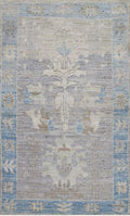 Gray & Blue Oushak Rug 3'0" x 5'0"