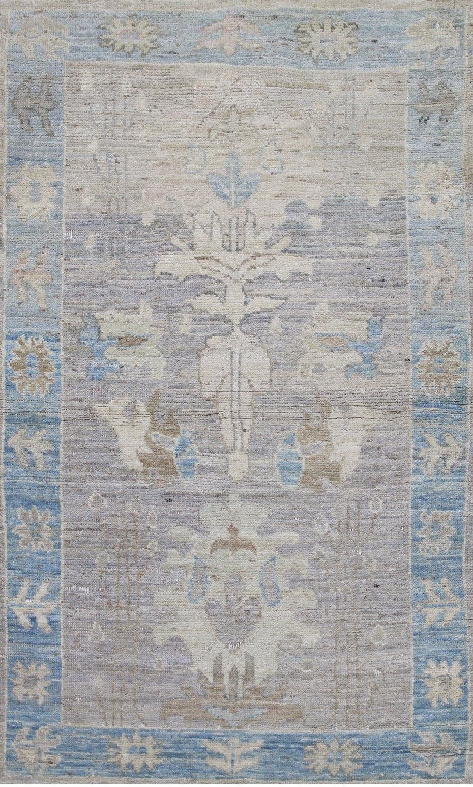 Gray & Blue Oushak Rug 3'0" x 5'0"