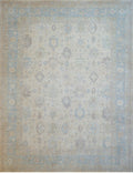 Ivory & Light Blue Oushak Rug 11'7" x 14'8"