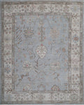 Light Blue & Ivory Oushak Rug 12'4" x 15'4"