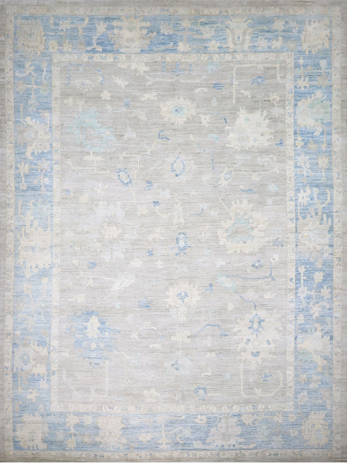 Gray & Blue Oushak Rug 10'0" x 13'5"