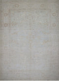 Light Gray Tone-on-Tone Oushak Rug 8'10" x 12'2"